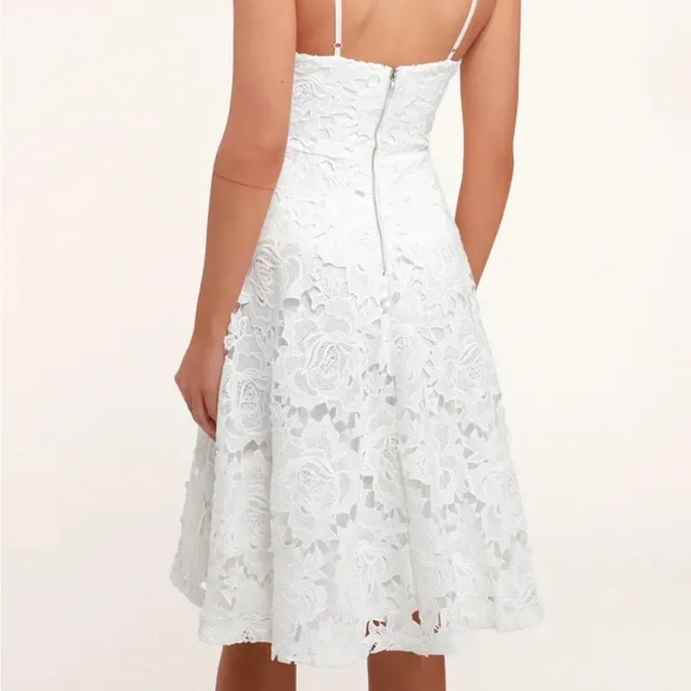 Lulus Nora Lee White Sleeveless Lace Midi Dress With Pockets Size XS - Picture 3 of 11